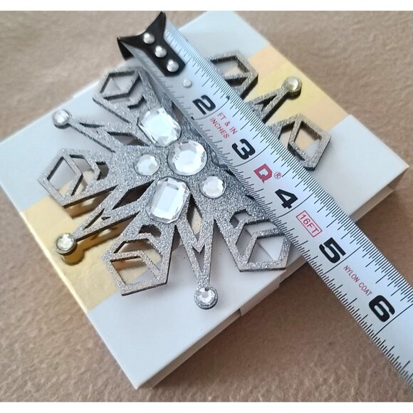 Hallmark Gift Card Holder Box Gold Ribbon Rhinestone Snowflake 5.5" x 4.5" NEW - Picture 7 of 8
